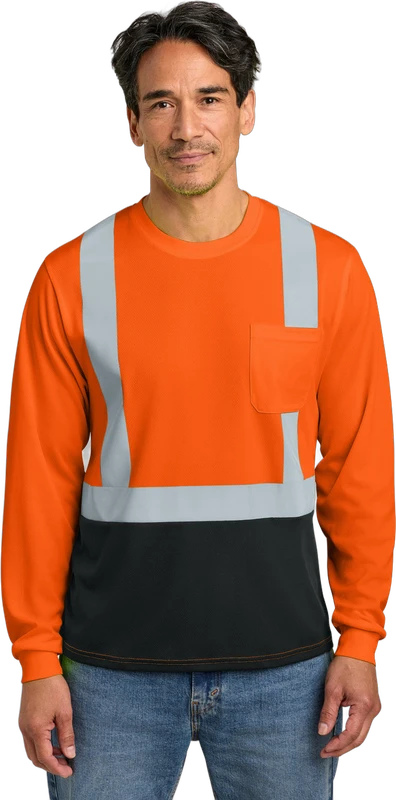 CornerStone ANSI 107 Class 2 Long Sleeve Mesh Blocked Tee CS207